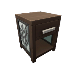 TS4 Bedside table with metal accents - dark wood