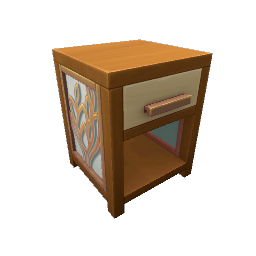 TS4 Bedside table with metal accents - orange wood