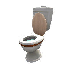 TS4 Toilet with a wooden lid