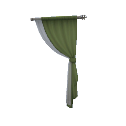 TS4 Right tied curtain - green