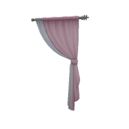 TS4 Right tied curtain - pink