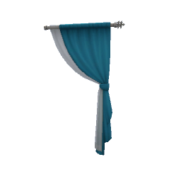 TS4 Right tied curtain - blue