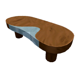 TS4 Coffee table with glass accent - dark wood