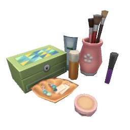 TS4 Beuty clutter - pink and green