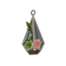 TS4 Glass terrarium plant - white