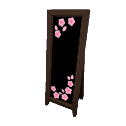TS4 Standing mirror with stickers - dark wood