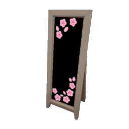 TS4 Standing mirror with stickers - light wood