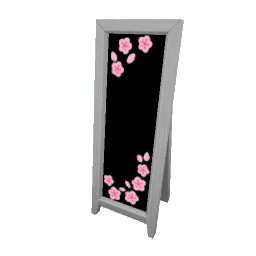 TS4 Standing mirror with stickers - white