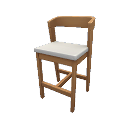 TS4 Bar chair - light wood, white cushion