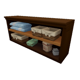 TS4 Console table with clutter - dark wood