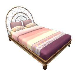 TS4 Wicker double bed - pink