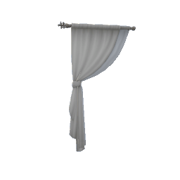 TS4 Left tied curtain - white