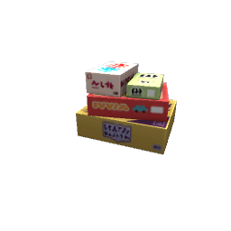 TS4 Stack of board games - red and yellow