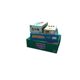 TS4 Stack of board games - blue and green