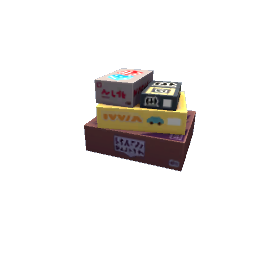 TS4 Stack of board games - yellow and purple