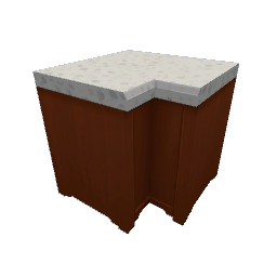 TS4 Kitchen set corner counter - medium wood