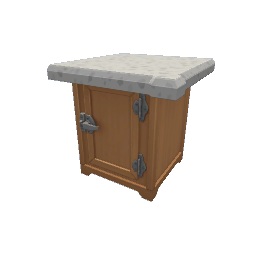 TS4 Kitchen set right end island counter - light wood