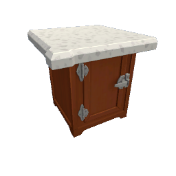 TS4 Kitchen set left corner island counter - medium wood