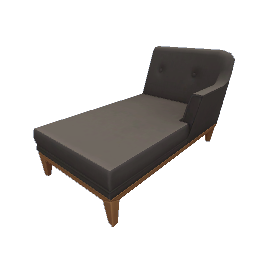 TS4 Sectional couch, long, right - black