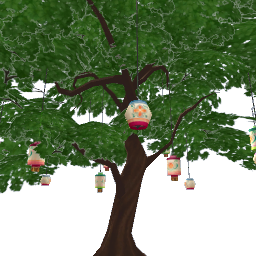 TS4 Tree with colorful lanterns