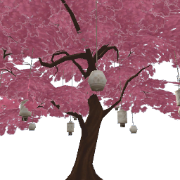 TS4 Pink tree with white lanterns