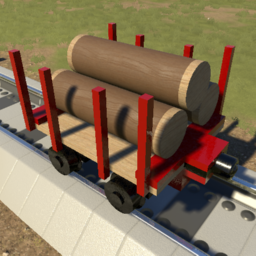 Sugar Cane Flatcar with Spines - 3 logs