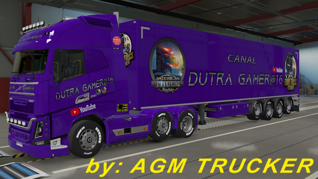 SKIN TRUCK VOLVO FH E REBOQUE (CANAL DUTRA GAMER@16) - CANAL AGM TRUCKER