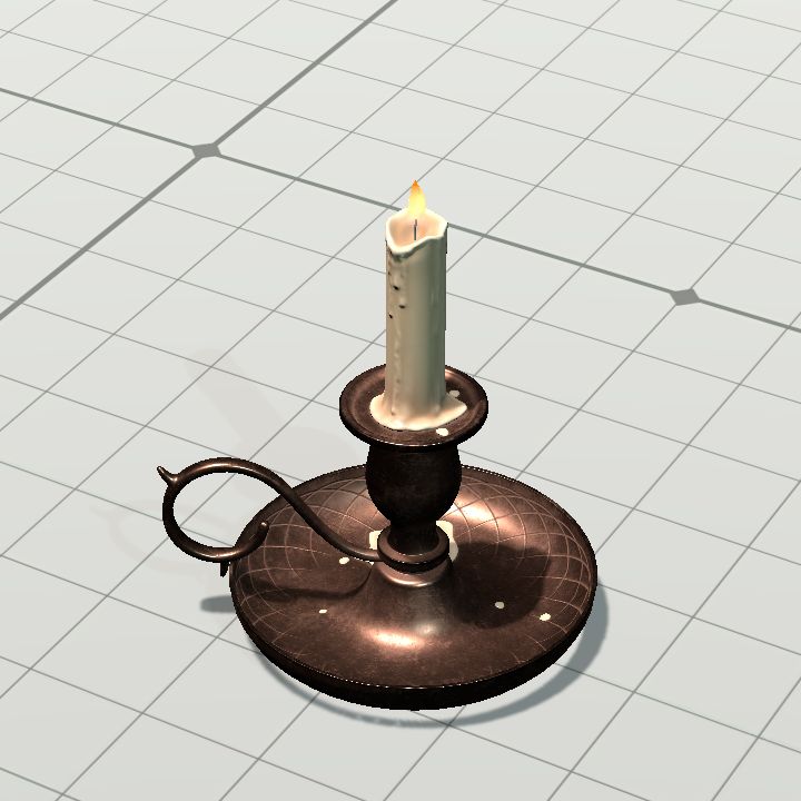 Candle in Copper Candlestick {Animated}