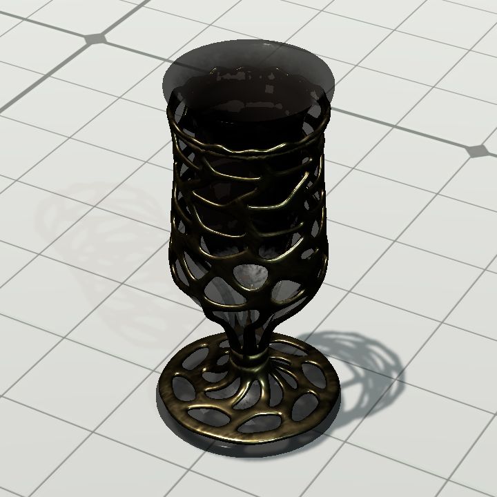 Wine Glass with Gilded Webbing