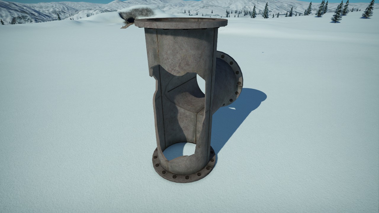 [Pix] Industrial Metal Pipe T-Junction Broken 4x8m