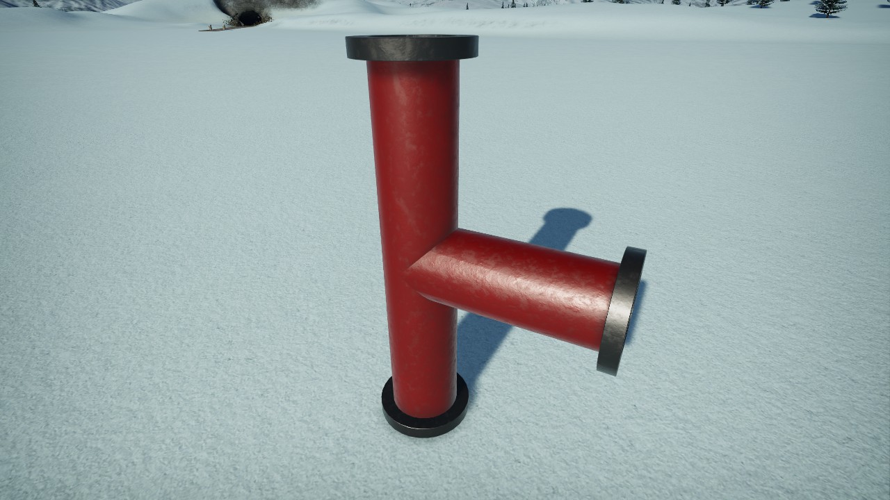 [Pix] Metal Pipe 2m T-Junction (Colorable)