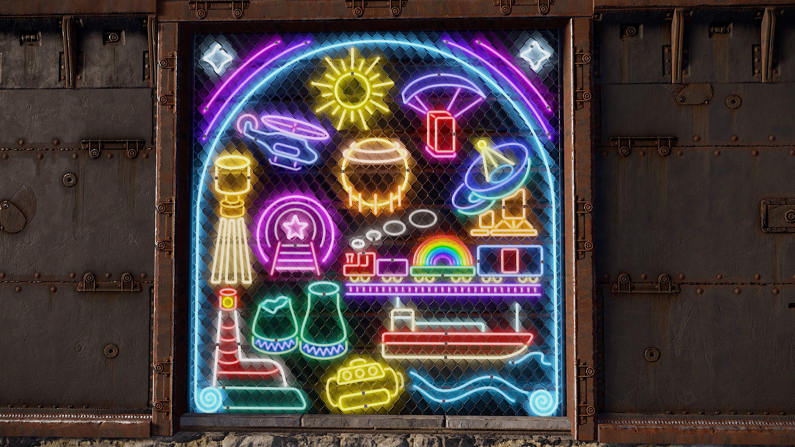 Neon Vibes Garage Door