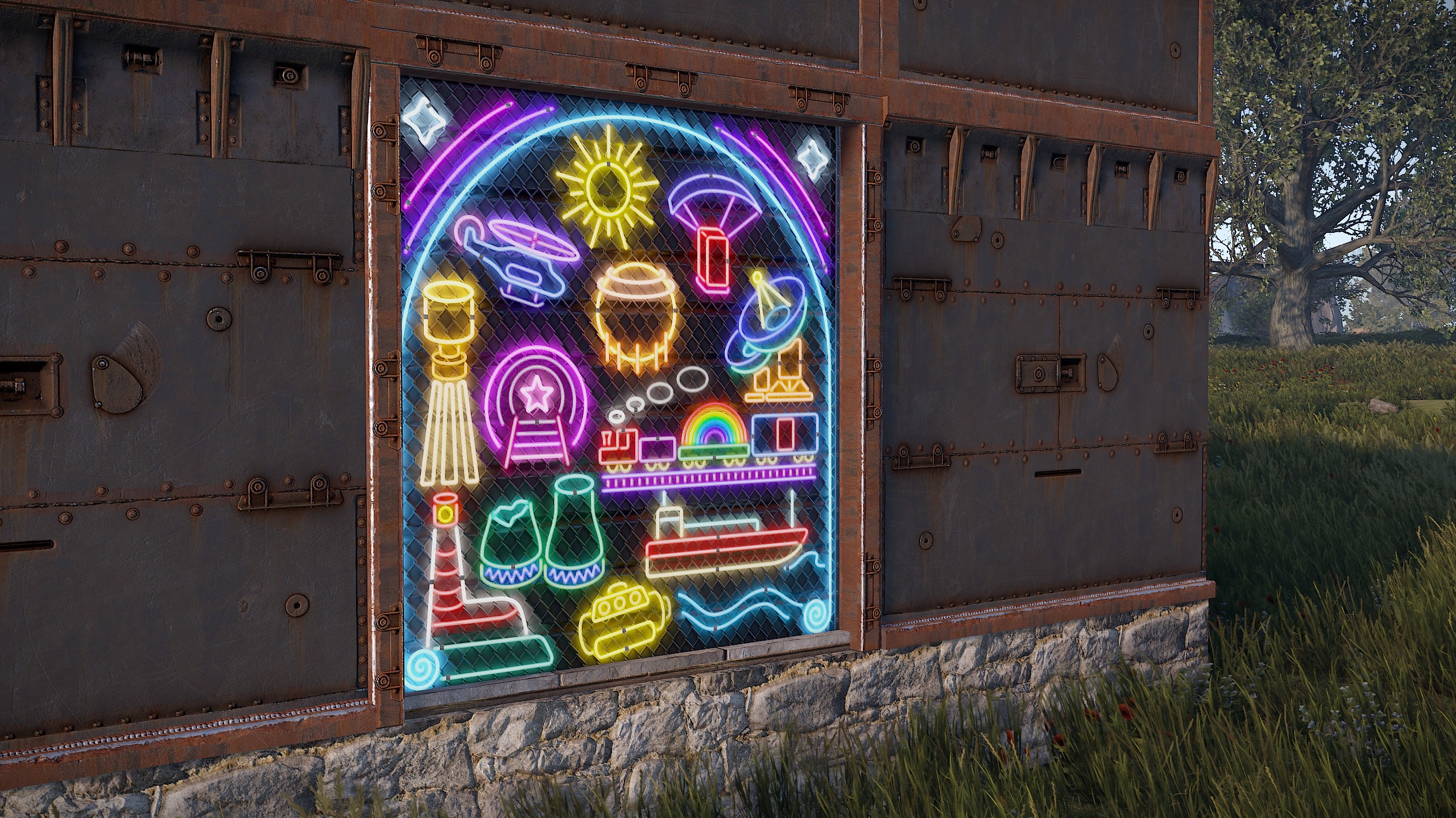 Neon Vibes Garage Door