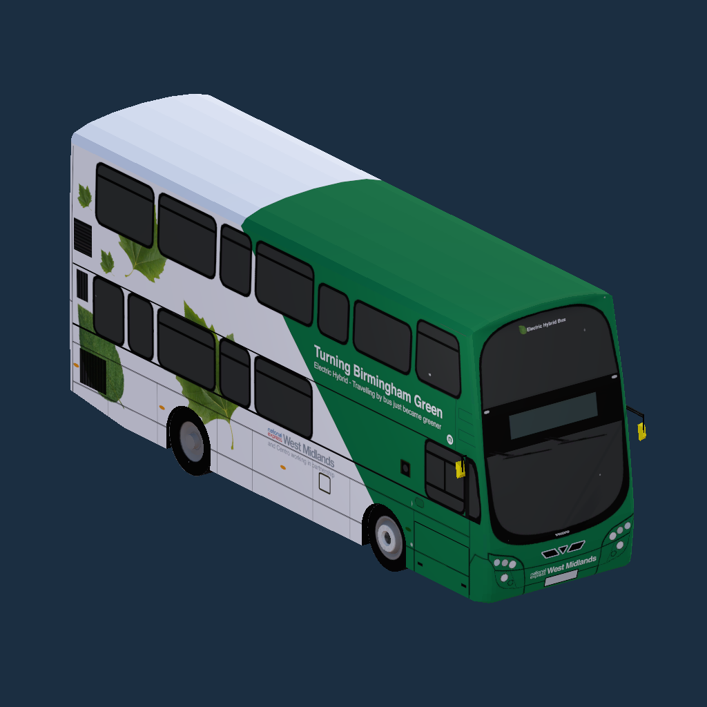 NXWM (Turning Birmingham Green Electric Hybrid) B5LH Wright G2