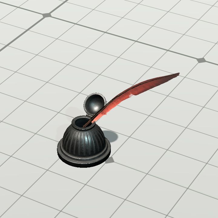 Ink Jar with Red Quill