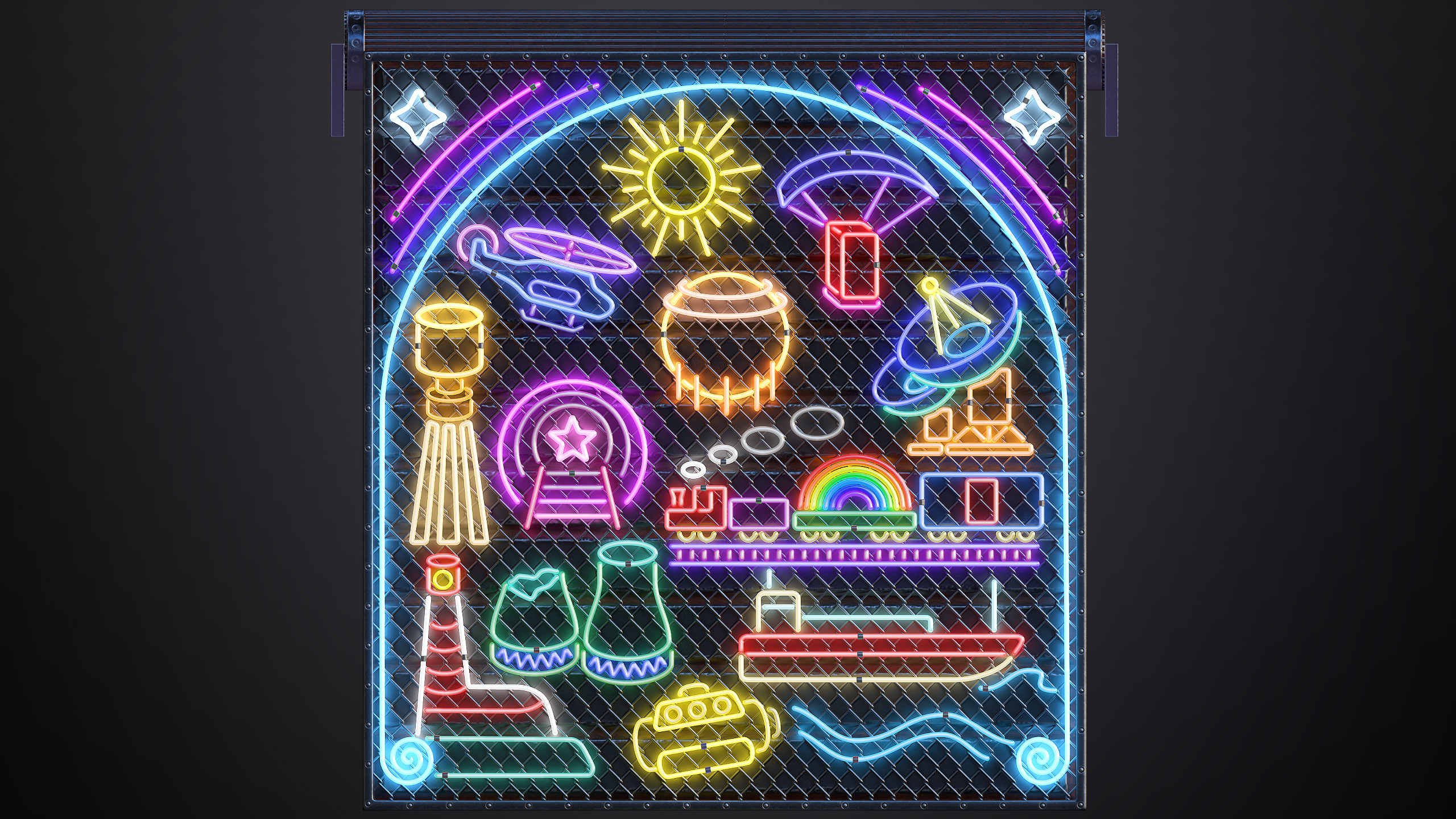 Neon Vibes Garage Door