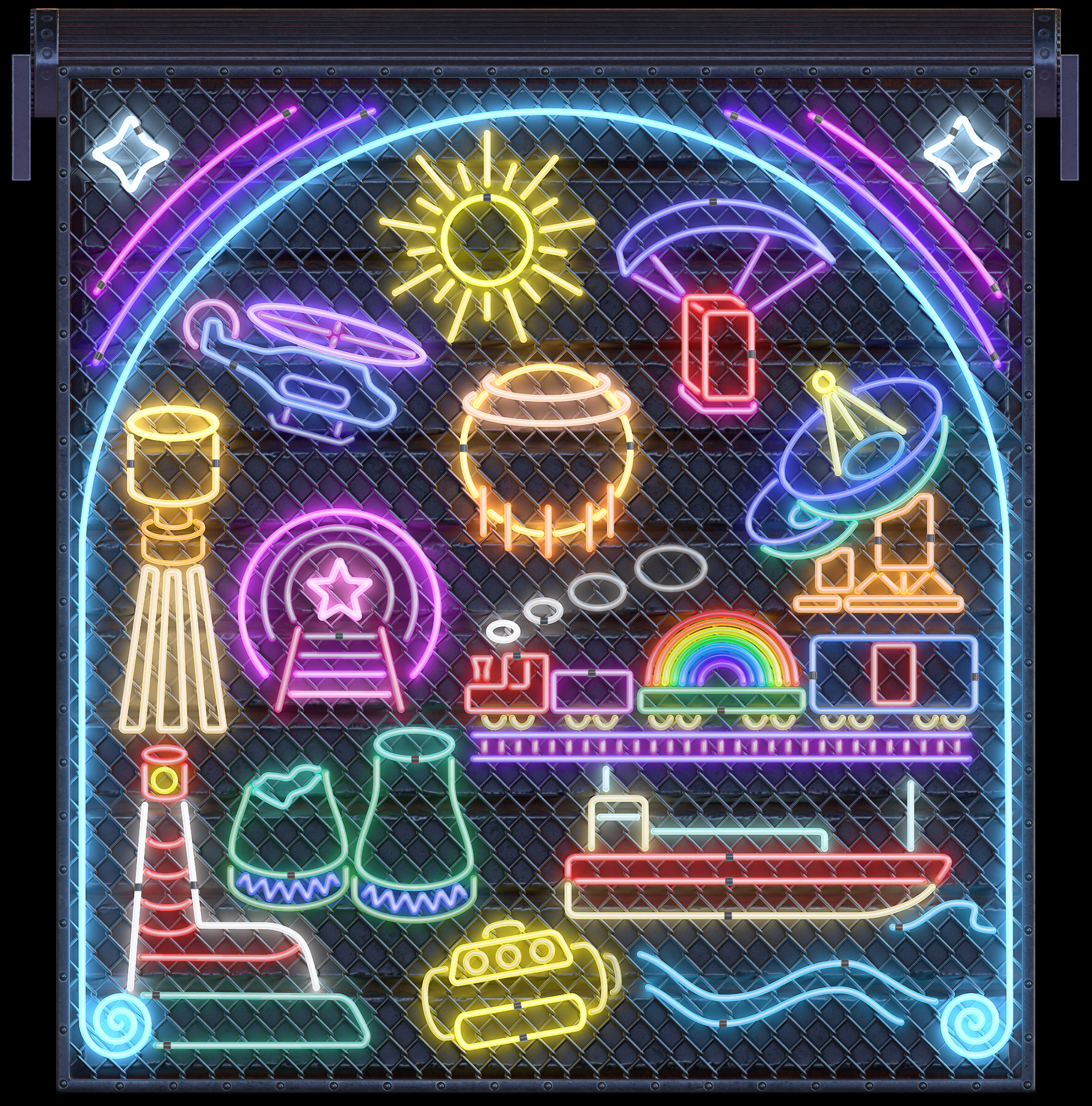 Neon Vibes Garage Door