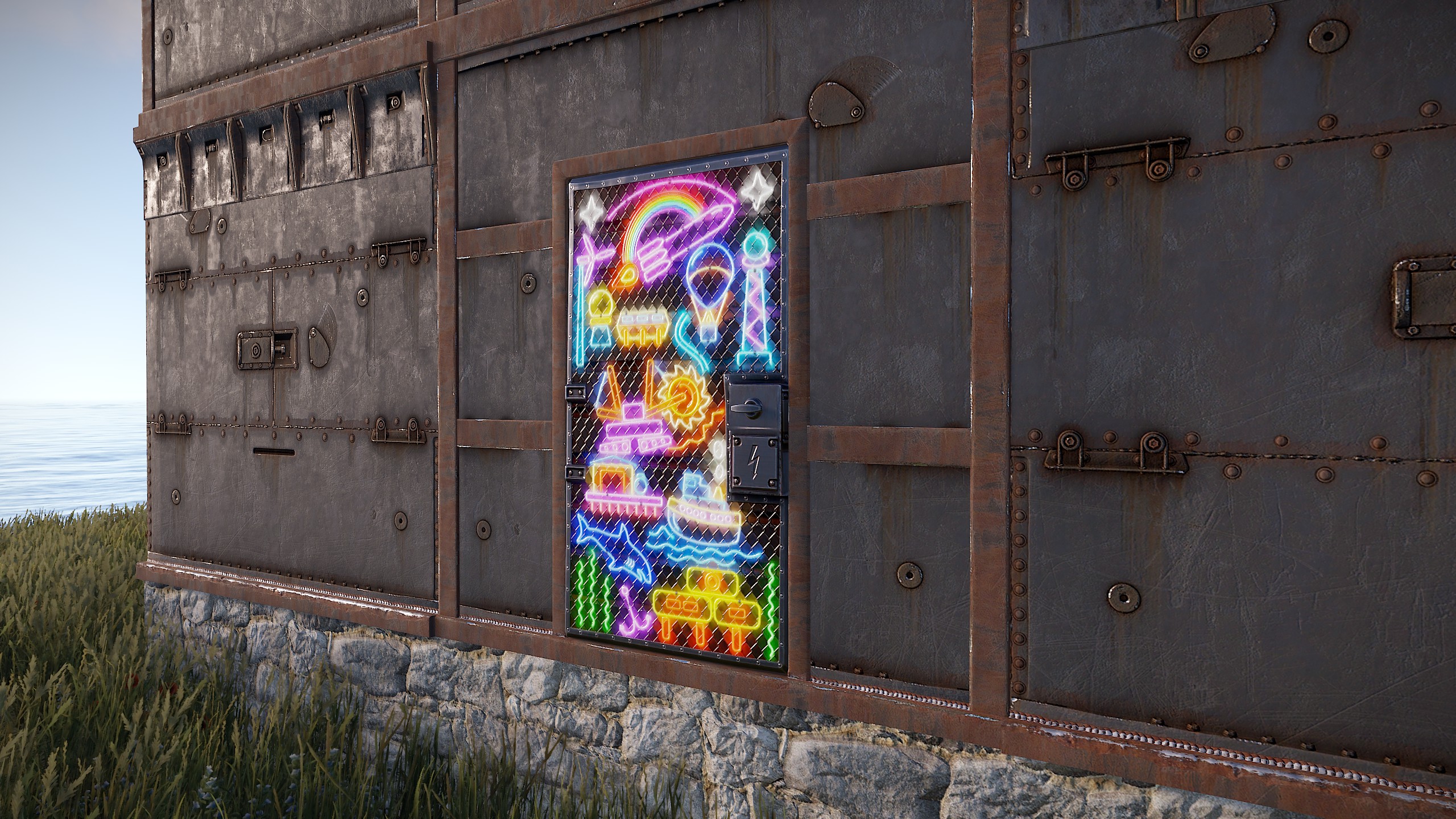Neon Vibes Sheet Metal Door
