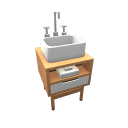 TS4 Sink with drawer - white