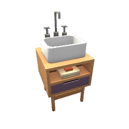 TS4 Sink with drawer - purple