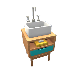 TS4 Sink with drawer - blue