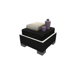 TS4 Ottoman with bathroom clutter