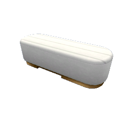 TS4 Rounded ottoman - white