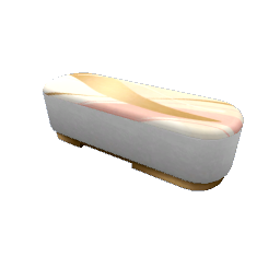 TS4 Rounded ottoman - patterned white