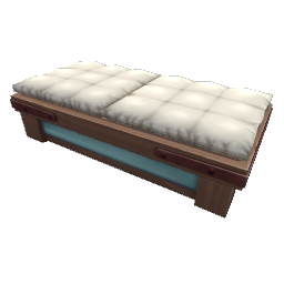 TS4 Cute ottoman - white with blue accents