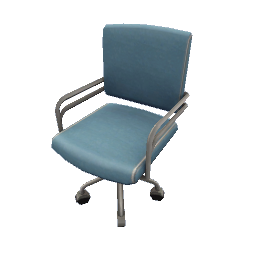 TS4 Office chair with metal accents - blue