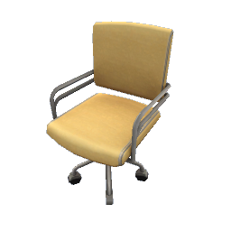 TS4 Office chair with metal accents - yellow