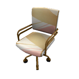 TS4 Office chair with metal accents - white with pattern
