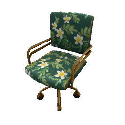 TS4 Office chair with metal accents - flower pattern