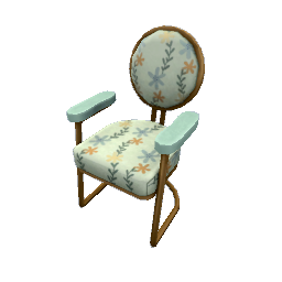 TS4 Dining chair with metal accents - flower pattern